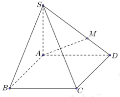 Cho hình chóp S.ABCD có đáy ABCD là hình bình hành. Gọi điểm M là điểm thuộc cạnh SD sao cho SM= (ảnh 2)