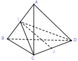 Cho tứ diện ABCD có AB=AC=AD và  (ảnh 1)