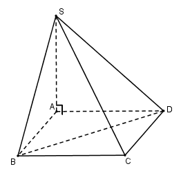 Đáy của hình chóp S.ABCD là một hình vuông cạnh a. Cạnh bên SA vuông góc với mặt đáy và có độ dài là a. Thể tích khối tứ diện S.BCD bằng: (ảnh 1)