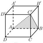 Tính cosin của góc giữa hai mặt phẳng (ABCD) và (ABC')  (ảnh 1)