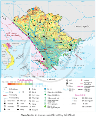 Dựa vào thông tin và hình 3.2 hãy trình bày đặc điểm tự nhiên của miền Bắc
