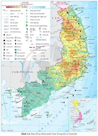 Dựa vào thông tin và hình 3.4 hãy trình bày đặc điểm tự nhiên của miền Nam Trung Bộ