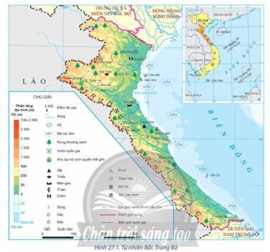 Dựa vào hình 27.1 và thông tin trong bài, hãy: Trình bày vị trí địa lí, phạm vi lãnh thổ của Bắc Trung Bộ