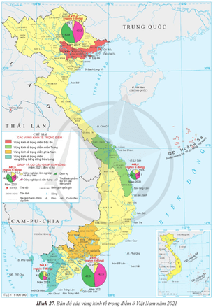 Dựa vào thông tin và hình 27 hãy trình bày các nguồn lực, thực trạng và định hướng phát triển của vùng kinh tế trọng điểm Bắc Bộ