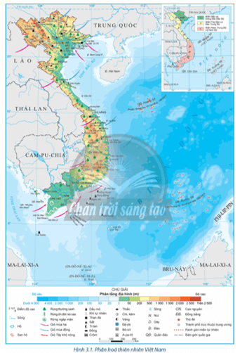 Dựa vào hình 3.1 và thông tin trong bài, hãy trình bày đặc điểm tự nhiên của miền Tây Bắc