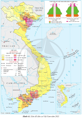 Dựa vào thông tin và hình 6.1 hãy trình bày đặc điểm dân số của nước ta