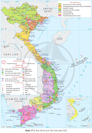 Dựa vào thông tin và hình 17.2 hãy trình bày sự phát triển và phân bố ngành du lịch