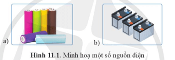 Quan sát hình dưới đây Hình 11.1 mô tả một số loại pin thường được sử dụng trong đời sống