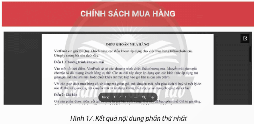 Nhiệm vụ 2. Sử dụng công cụ Drive. Yêu cầu: Thiết kế nội dung trang Chính sách