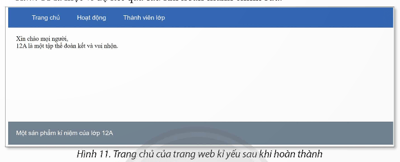 Em hãy thực hiện các yêu cầu dưới đây Chỉnh sửa trang chủ của kỉ yếu