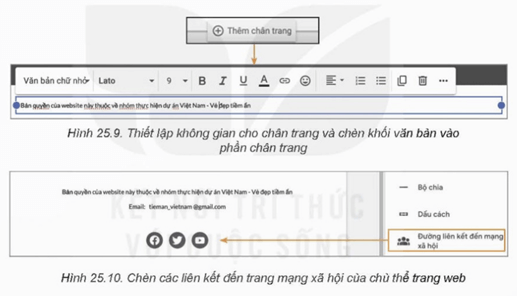 Lý thuyết Tin 12 Kết nối tri thức Bài 25: Xây dựng phần thân và chân trang web