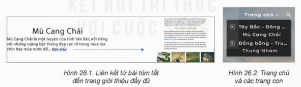 Lý thuyết Tin 12 Kết nối tri thức Bài 26: Liên kết và thanh điều hướng