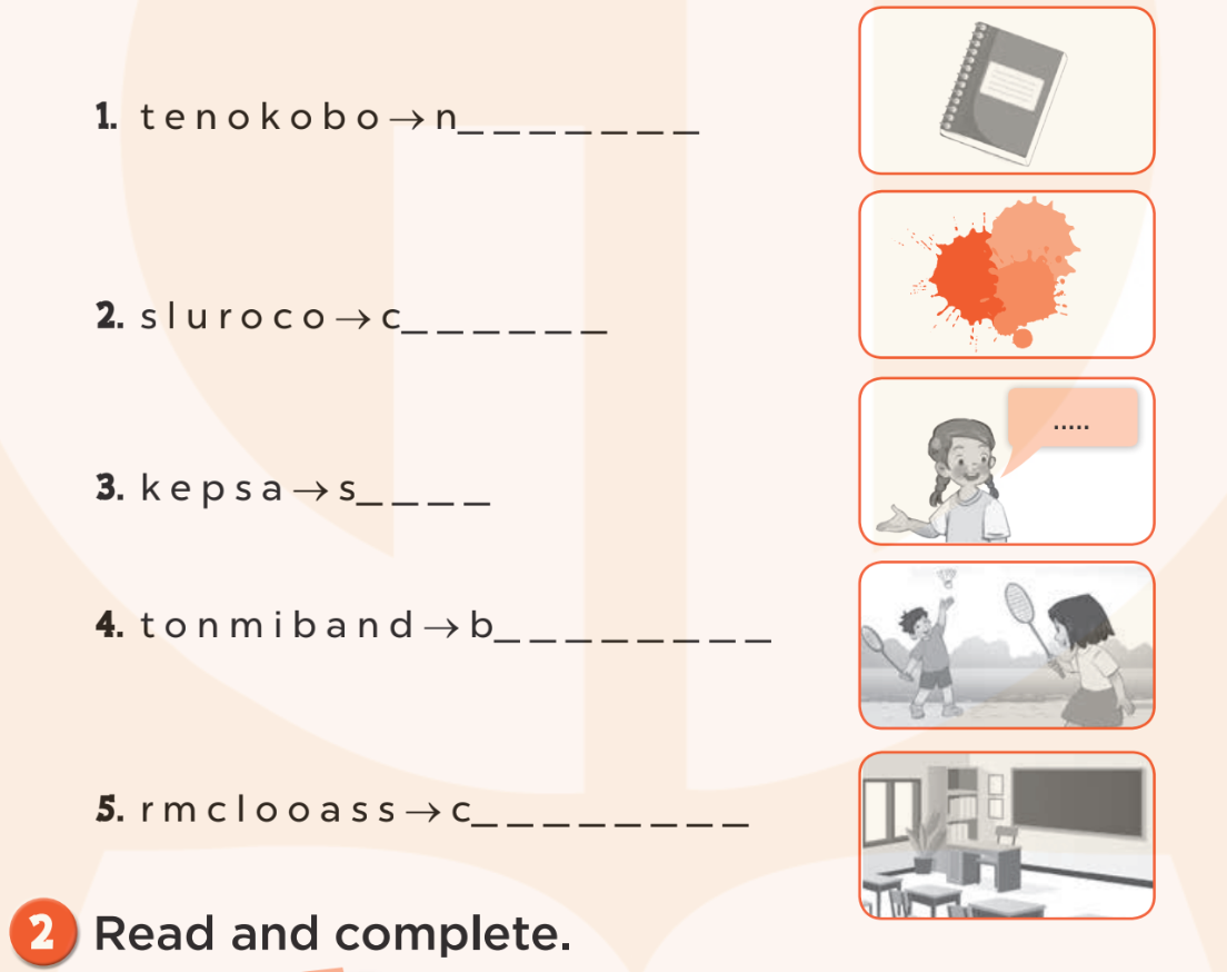 Sách bài tập Tiếng Anh lớp 3 Self-check 2 trang 48 Reading and Writing - Kết nối tri thức (ảnh 1)