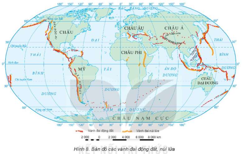 Địa lí 10 Bài 8: Thực hành: Sự phân bố các vành đai động đất, núi lửa | Kết nối tri thức (ảnh 1)