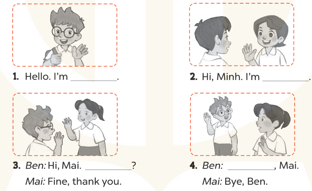 Sách bài tập Tiếng Anh lớp 3 Unit 1 trang 7 Writing - Kết nối tri thức (ảnh 1)