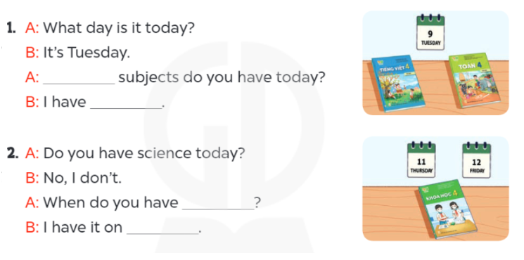 Giải SGK Tiếng Anh lớp 4 Unit 7: Our timetables | Global Success (ảnh 11)