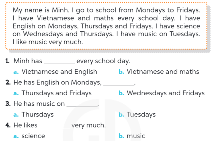 Giải SGK Tiếng Anh lớp 4 Unit 7: Our timetables | Global Success (ảnh 14)
