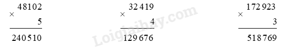 Giải SGK Toán lớp 4 trang 6, 7, 8 Bài 38: Nhân với số có một chữ số | Kết nối tri thức (ảnh 9)