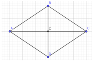 Vẽ và cắt từ giấy một hình thoi tùy ý. Sau đó cắt hình thoi theo