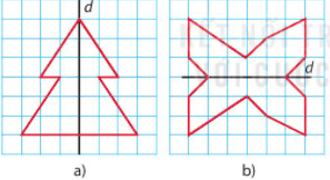 Vẽ các hình sau vào giấy kẻ ô vuông rồi vẽ thêm để được hình nhận đường