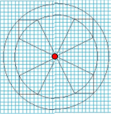 Vẽ hình dưới đây vào giấy kẻ ô vuông rồi vẽ thêm để được hình nhận điểm O