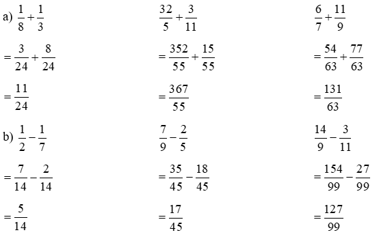 Vở bài tập Toán lớp 5 Kết nối tri thức Bài 6: Cộng, trừ hai phân số khác mẫu số