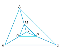 Cho tam giác ABC và điểm O nằm trong tam giác. Lấy M, N, P là các điểm lần lượt