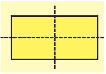 Vẽ rồi cắt một hình chữ nhật bằng giấy. Hãy tìm trục đối xứng của nó