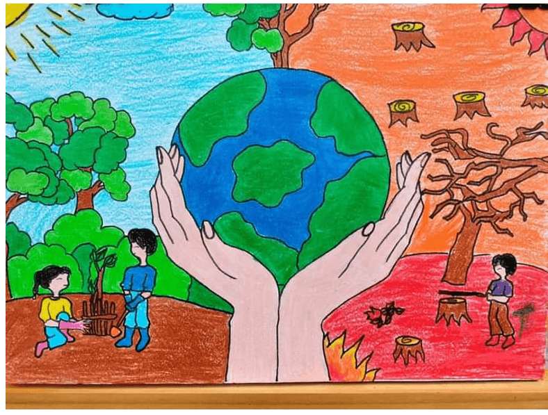 Viết đoạn văn tả bức tranh về Trái Đất (7 mẫu)